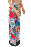 Multicolor Fashion Casual Print Patchwork Regular High Waist Trousers