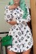 White Fashion Street Print Frenulum Turndown Collar Shirt Dress Dresses