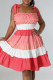 Pink Fashion Sexy Patchwork Bandage Backless Spaghetti Strap Sleeveless Dress Dresses