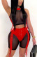 Red Fashion Sexy Sleeveless O Neck Off The Shoulder Short Patchwork Two Pieces