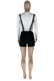 White Fashion Casual Lips Printed Patchwork O Neck Short Sleeve Two Pieces