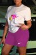 Rose Red Fashion Casual Print Letter O Neck Short Sleeve Two Pieces