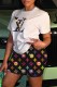 Colour Fashion Casual Print Letter O Neck Short Sleeve Two Pieces