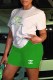 Green Fashion Casual Print Letter O Neck Short Sleeve Two Pieces