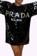 Black Fashion Casual Letter Sequins O Neck Straight Dresses