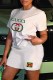 White Fashion Casual Print Letter O Neck Short Sleeve Two Pieces