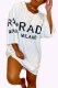 White Fashion Casual Letter Sequins O Neck Straight Dresses