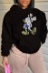 Black Fashion Street Character Patchwork Hooded Collar Tops