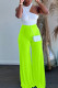 Yellow Casual Solid Patchwork Asymmetrical O Neck Sleeveless Two Pieces