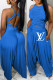 Blue Fashion Street Letter Fold O Neck Sleeveless Two Pieces