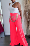 Blue Casual Solid Patchwork Asymmetrical O Neck Sleeveless Two Pieces