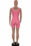 Pink Fashion Sexy Print Sleeveless O Neck Jumpsuits