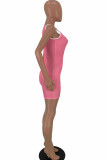 Pink Fashion Sexy Print Sleeveless O Neck Jumpsuits