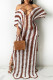 White Fashion Pierced Patchwork See-through Slit Halter Short Sleeve Dress