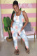Multi-color Fashion Sexy Print Patchwork bandage Tie-dyed Sleeveless Slip Jumpsuits