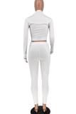 Pink Casual Sportswear Print Embroidered Patchwork O Neck Long Sleeve Two Pieces