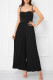 Black Sexy Casual Solid Backless Spaghetti Strap Regular Jumpsuits
