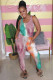 celadon Fashion Sexy Print Patchwork bandage Tie-dyed Sleeveless Slip Jumpsuits