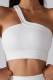 White Casual Sportswear Solid Patchwork