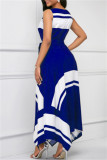 Red Fashion Casual Print Asymmetrical O Neck Sleeveless Dress