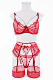 Rose Red Fashion Sexy Solid Hollowed Out Patchwork See-through Chains Backless Lingerie
