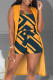 Yellow Fashion Casual Print Sleeveless Three-piece Set