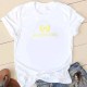 White Casual Fashion Print Letter O Neck T-Shirts