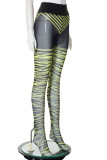Green Sexy Print Patchwork High Waist Pencil Positioning Print Bottoms