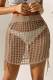 Khaki Sexy Solid Hollowed Out Patchwork Frenulum Swimwears Cover Up