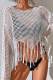 White Sexy Solid Tassel Hollowed Out Patchwork Swimwears Cover Up