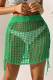 Green Sexy Solid Hollowed Out Patchwork Frenulum Swimwears Cover Up