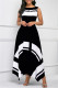 Black Fashion Casual Print Asymmetrical O Neck Sleeveless Dress