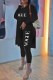 Black Fashion Casual Print Letter O Neck Long Sleeve Two Pieces