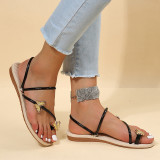 Black Fashion Casual Patchwork With Bow Round Comfortable Shoes