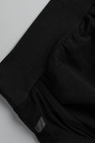 Coffee Sexy Solid Patchwork See-through O Neck Sleeveless Two Pieces