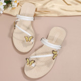 White Fashion Casual Patchwork With Bow Round Comfortable Shoes
