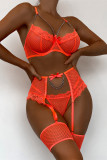 Red Fashion Sexy Solid Hollowed Out Patchwork See-through Chains Backless Lingerie