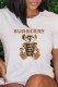 White Fashion Casual Print Letter O Neck T-Shirts