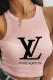 Light Pink Fashion Sexy Print Letter O Neck Tops