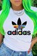 White Fashion Street Print Letter O Neck T-Shirts