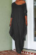 Black Casual Solid Patchwork Backless V Neck Loose Jumpsuits