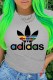 Grey Fashion Street Print Letter O Neck T-Shirts