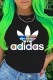 Black Fashion Street Print Letter O Neck T-Shirts