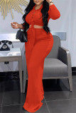 Cyan Fashion Casual Solid Bandage Turndown Collar Long Sleeve Two Pieces