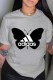 Grey Street Fashion Print Letter O Neck T-Shirts