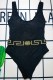 Black Fashion Sexy Print Patchwork Backless Swimwears