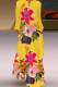 Yellow Casual Print Patchwork V Neck Straight Dresses