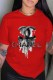 Red Fashion Casual Print Letter O Neck T-Shirts