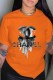 Orange Fashion Casual Print Letter O Neck T-Shirts