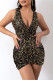 Black Gold Fashion Sexy Patchwork Sequins V Neck Sleeveless Dress